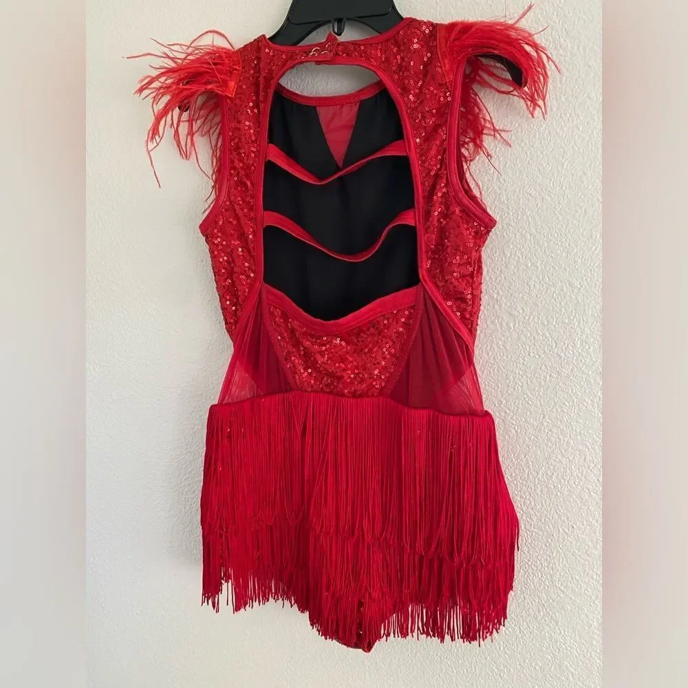 Weissman weissman dance costume feather sequins